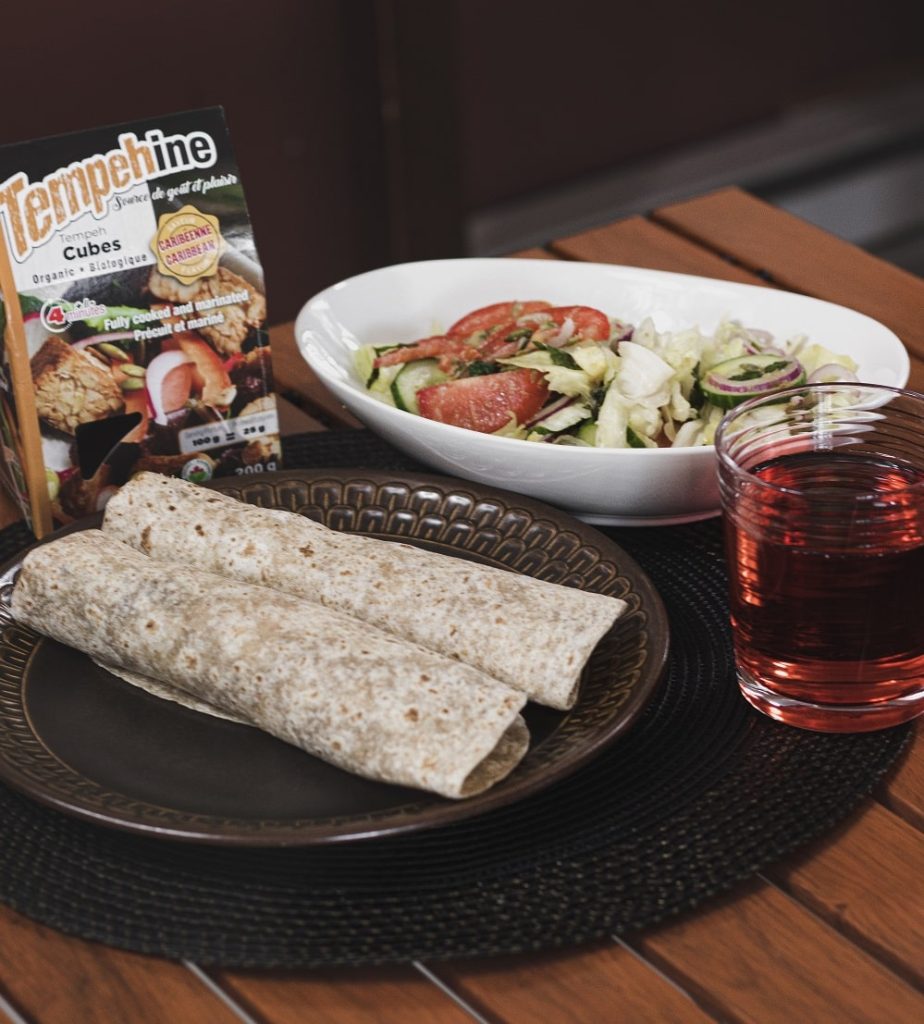 Wrap de légumes grillés au tempeh